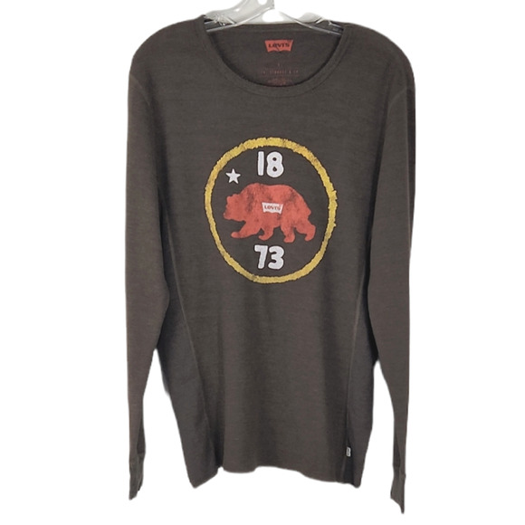 Levi's Other - Levi's Thermal Graphic T-Shirt Brown Bear California Long Sleeve Crew Neck Sz L